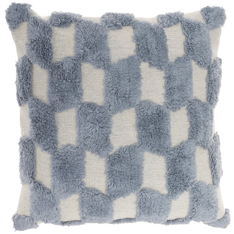 57 Grand by New Concept Washables Textured Geometric Indoor Throw Pillow , ( 18"X18" )