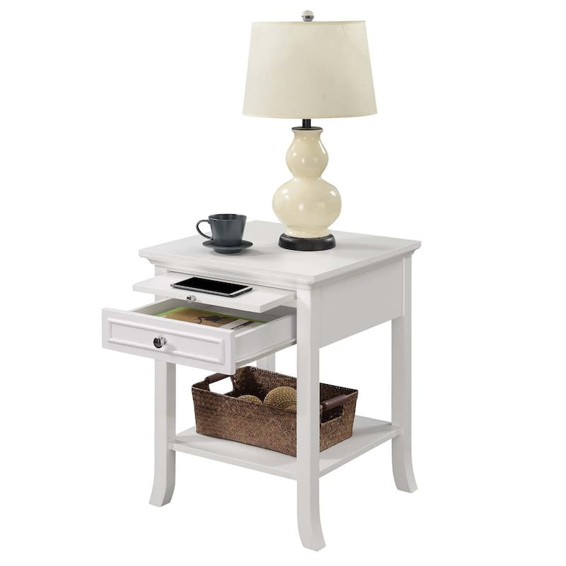 Classic Charm End Table with Drawer - Living Room Accent Table, Storage Side Table, 18x24x18 - 24