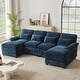 preview thumbnail 26 of 53, 113" Chenillle U Shaped Sectional Sofa with Toss Pillows