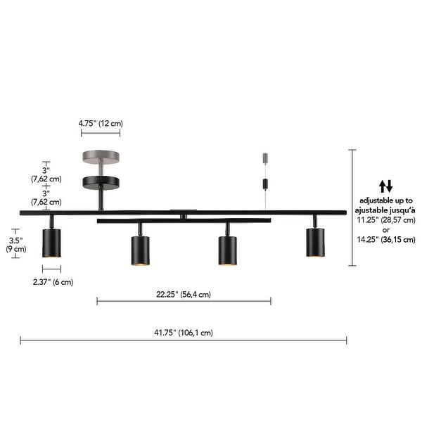 Track light deals size