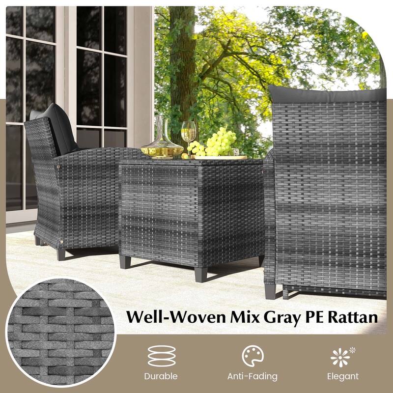 Costway 5 Piece Patio Rattan Furniture with 2 Ottomans & Tempered - See Details