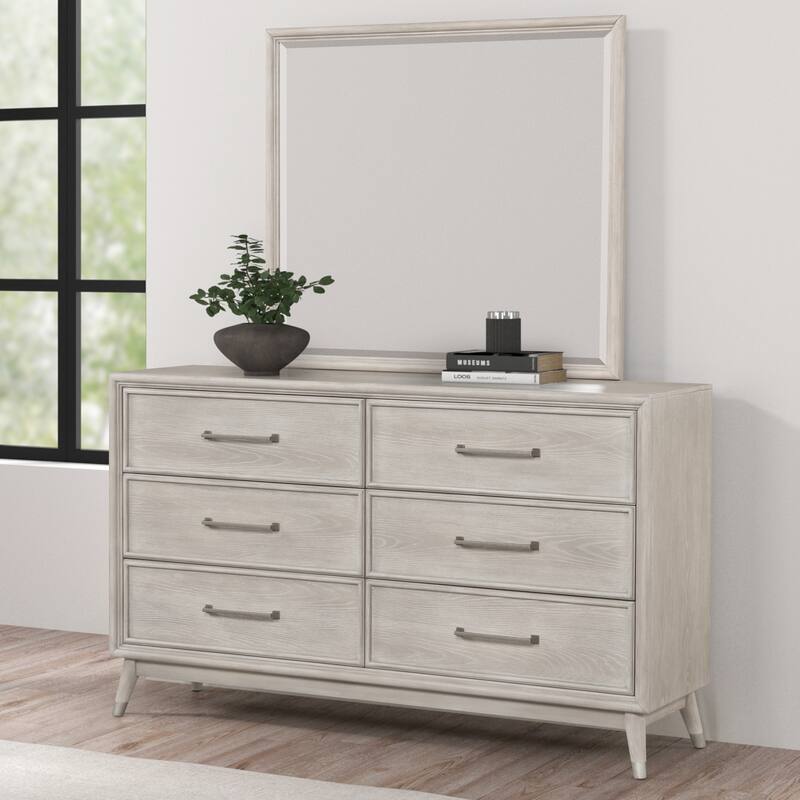 Roundhill Furniture Seluna 4-Piece Bedroom Set with Touch LED Lighting, Gray Oak Finish