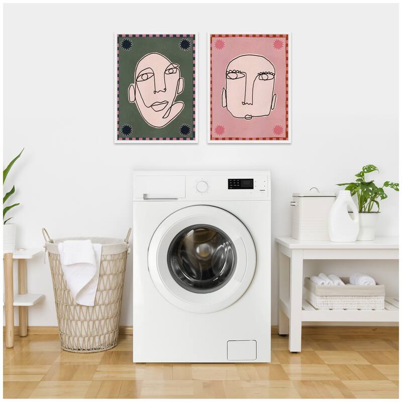 Kate and Laurel Sylvie Under the Sun 1 and 5 Framed Canvas Art Set by Shatha Al Dafai