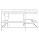 preview thumbnail 8 of 21, Wood Twin Size L-Shaped Loft Bed with Ladder and 2 Built-in L-Shaped Desks