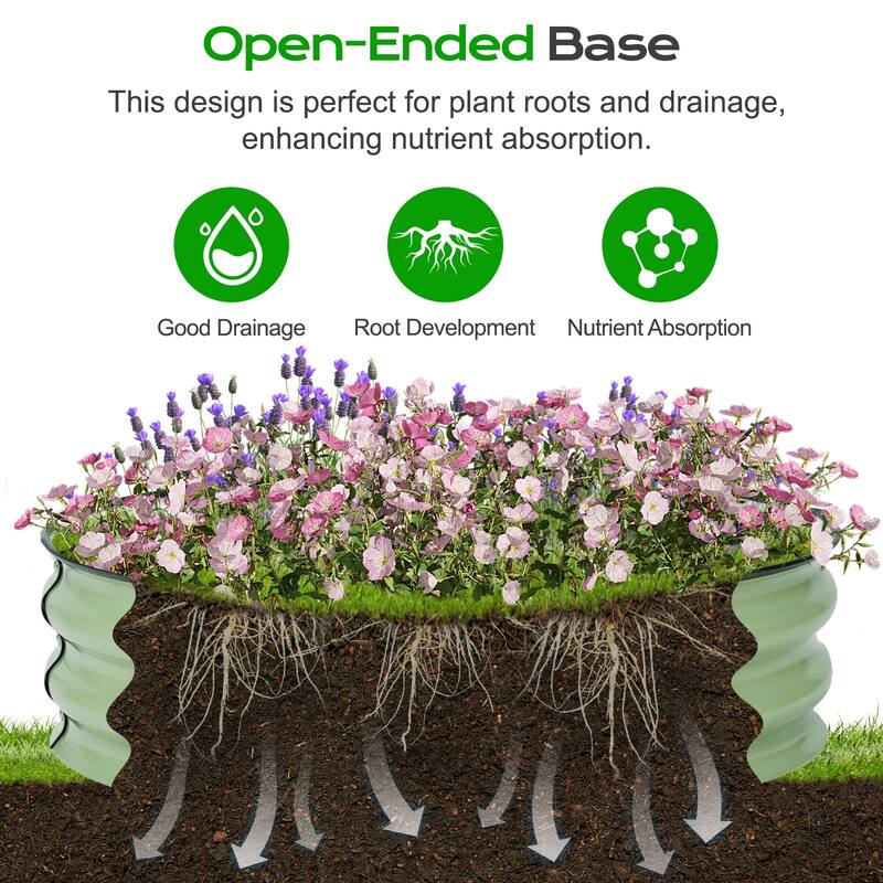 Aoodor Metal Galvanized Raised Garden Bed (Set of 2)