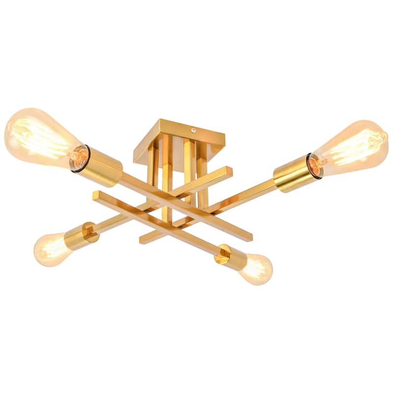4-Light Modern Semi-Flush Mount Light for Kitchen Bedroom Living Room