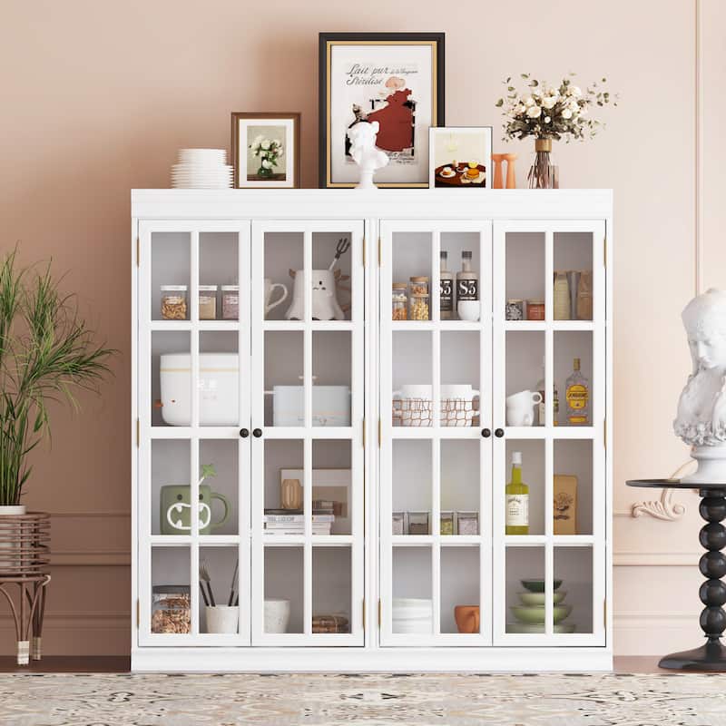 White Storage and Display Cabinet: Glass - door Showcase, Ample Storage & Thoughtful Details