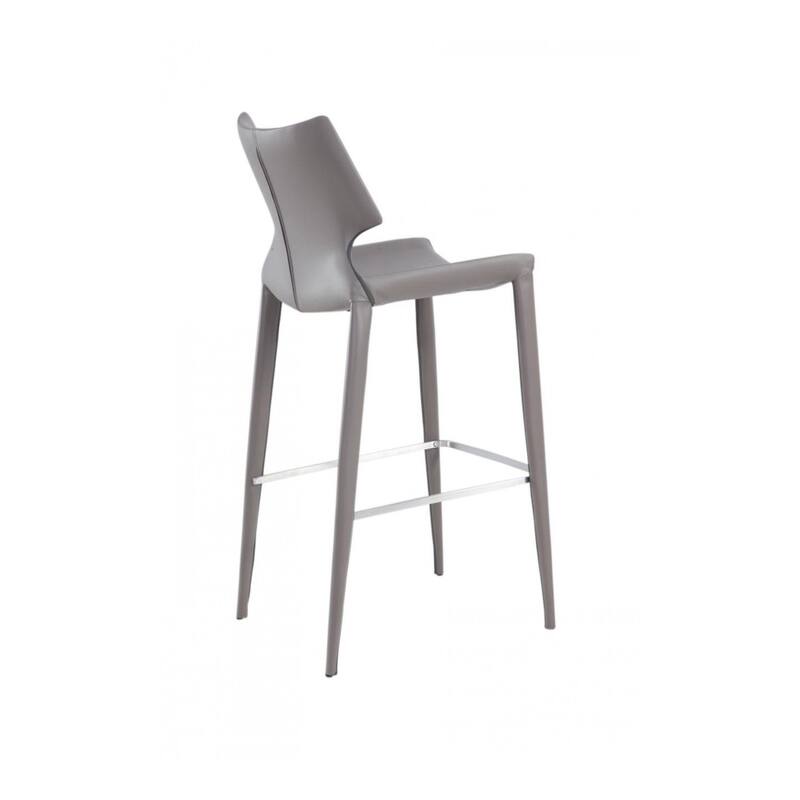 Modrest Hayes Modern Grey Eco-Leather Bar Stool (Set of 2)