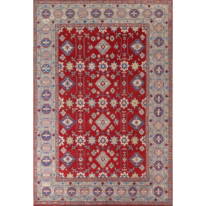 Red Kazak Oriental Area Rug Handmade Wool Carpet - 8'5"x 11'5"