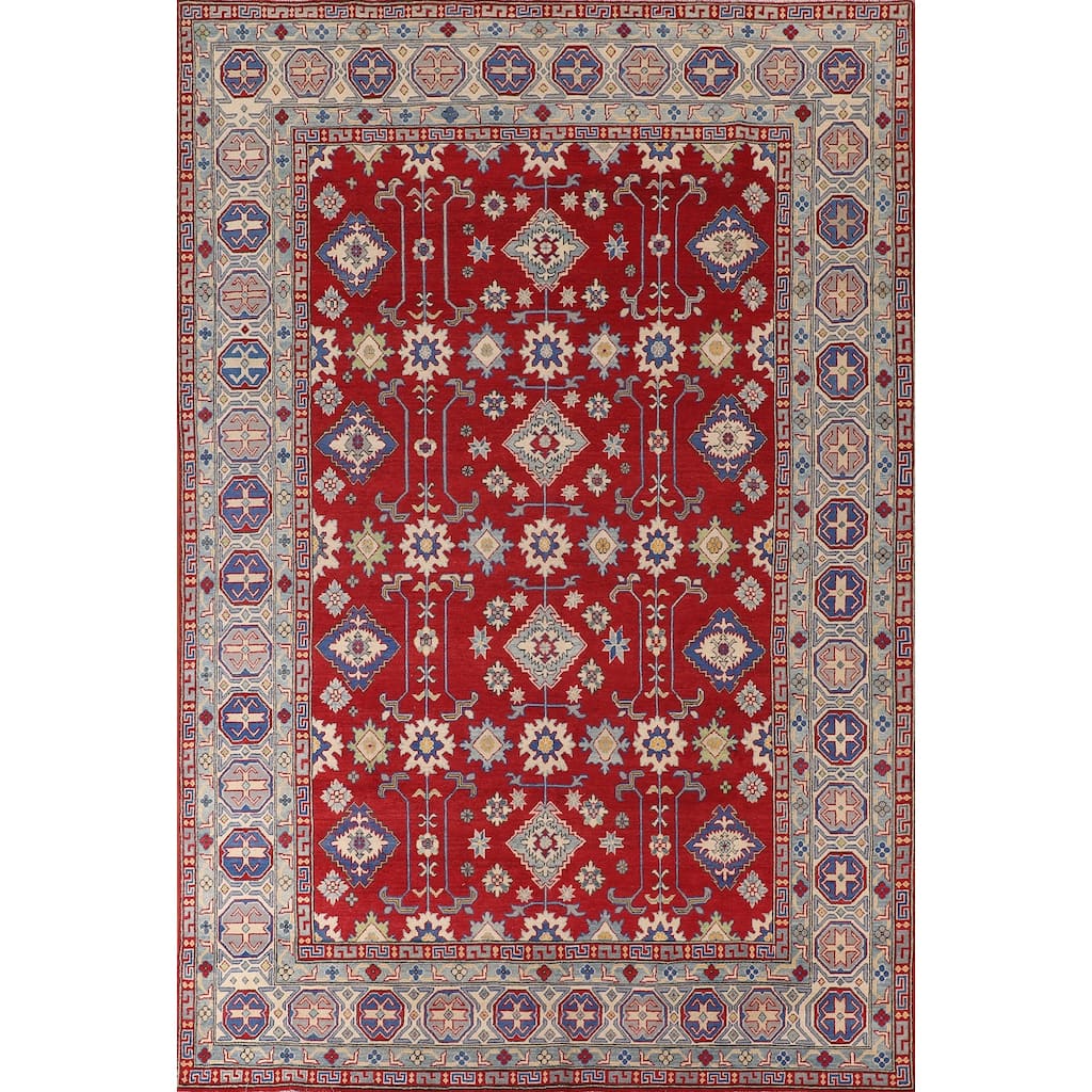 Red Kazak Oriental Area Rug Handmade Wool Carpet - 8'5"x 11'5"