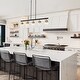 preview thumbnail 4 of 10, Luray Mid-century Modern Farmhouse 5-Light Linear Chandelier Coastal Island Lights for Dining Room - L34.2"*W3.54"*H8.7"