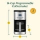 preview thumbnail 6 of 4, 14-Cup Programmable Coffee Maker, Glass Carafe, Brew Strength Control, 1-4 Cup Setting, Stainless Steel