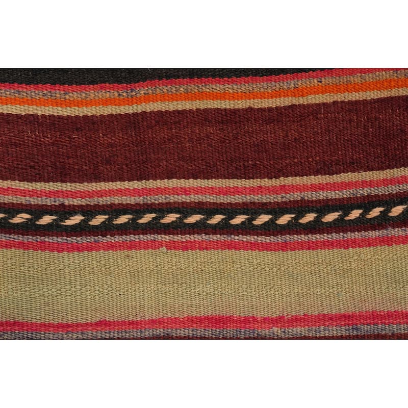 Hand Woven Oriental 100% Wool Carpet Southwestern Tribal Multi-Colored Kilim Area Rug - 5' 11'' X 4' 6''