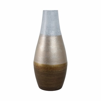 Glass Vase in Boho Style with Tapered Neck and Textured Finish