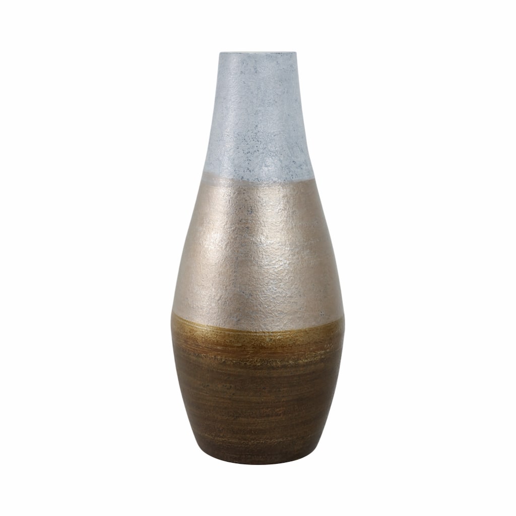 Glass Vase in Boho Style with Tapered Neck and Textured Finish
