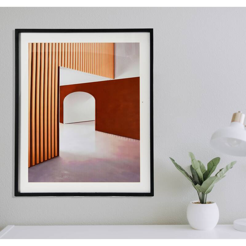 Wood Framed Architecture Photograph - Multi-Color