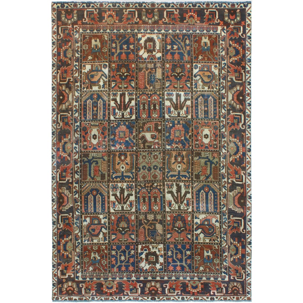 Vintage Distressed Roman Rust/Navy Rug - 6'6" x 9'10"