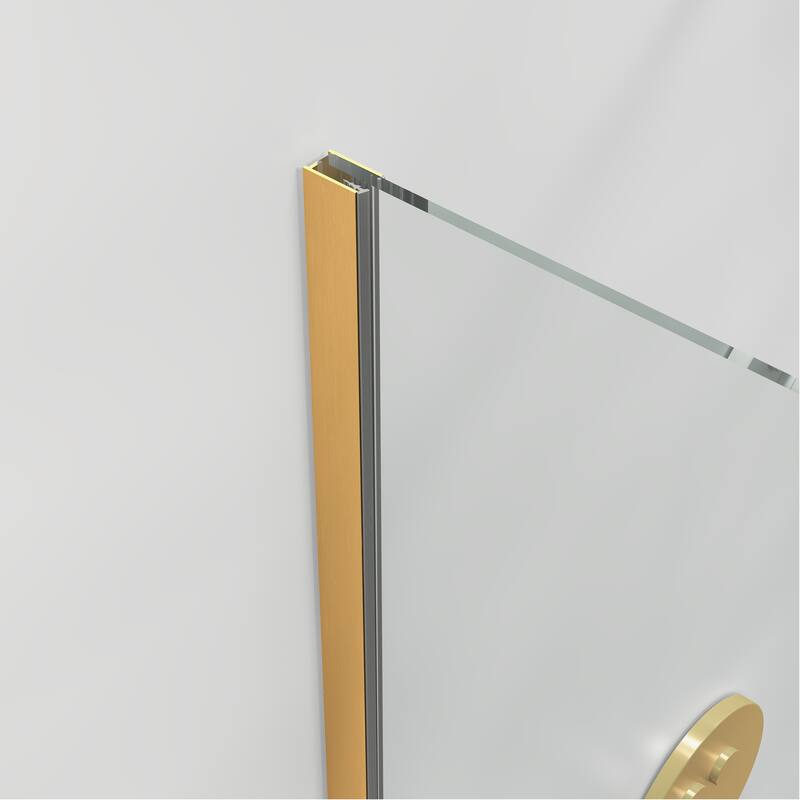 FELYL 48-inch Hinged Frameless Tub Door with Heat Soaking Process and Protective Coating Clear Glass