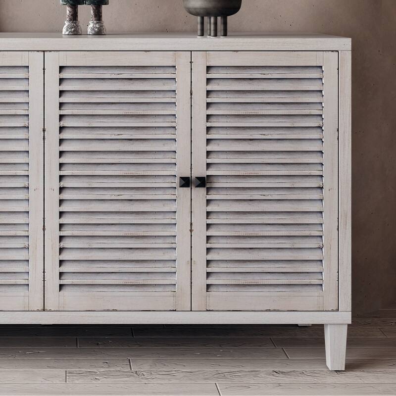 Accent Cabinet 4 Door Wooden Cabinet Sideboard Buffet Server Cabinet Storage Cabinet