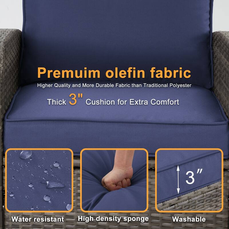 6-Piece Rattan Patio Set with Fire Pit Table, Outdoor Conversation Set with Cushions, Weather-Resistant Sofa Sectional