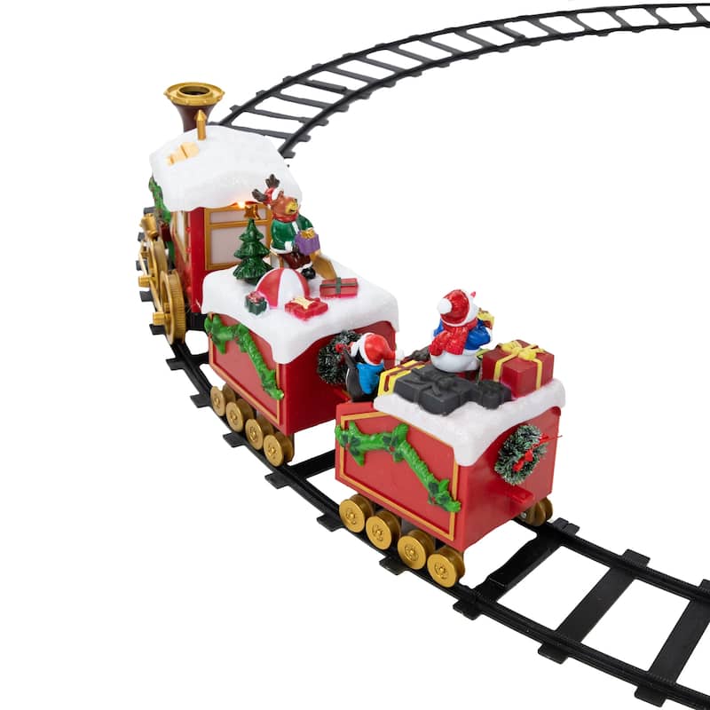 16-Piece LED Lighted Musical and Animated Christmas Village Train - 6.5"
