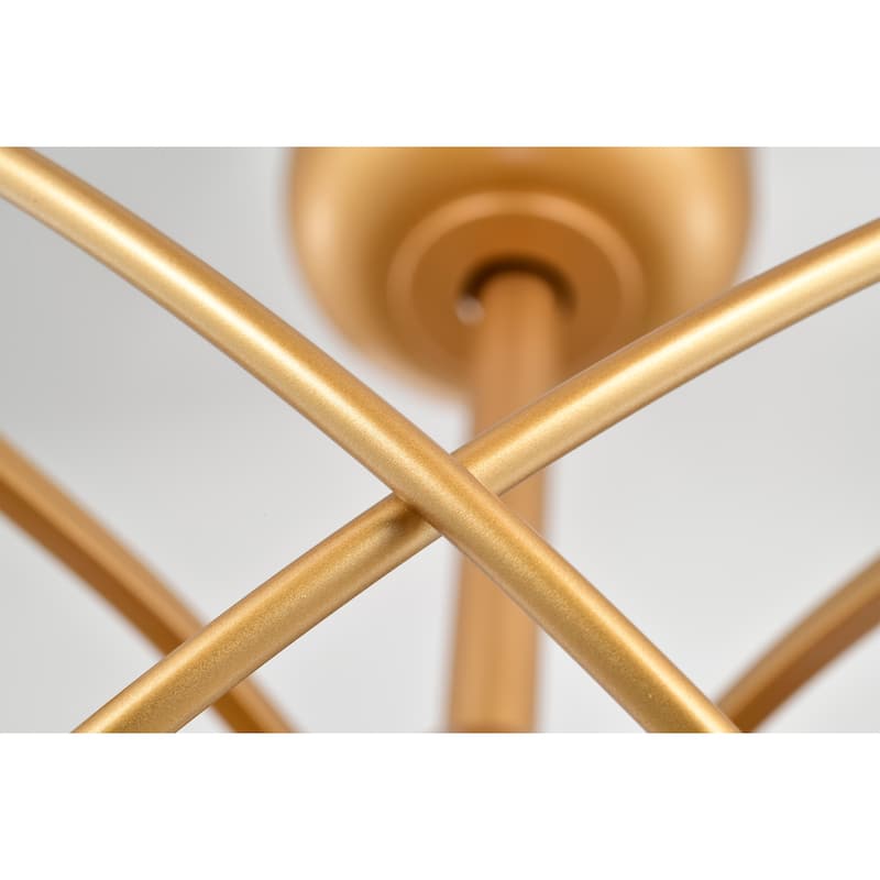Femi 26-inch Matte Gold 6 Lights 3 Blades Lighted Ceiling Fan with Remote