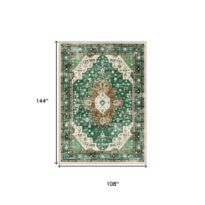HomeRoots Medallion Traditional Rectangle Area Rug