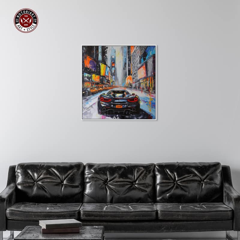 Notoriart Blast The Speakers Framed Car 1 Piece Canvas Wall Art