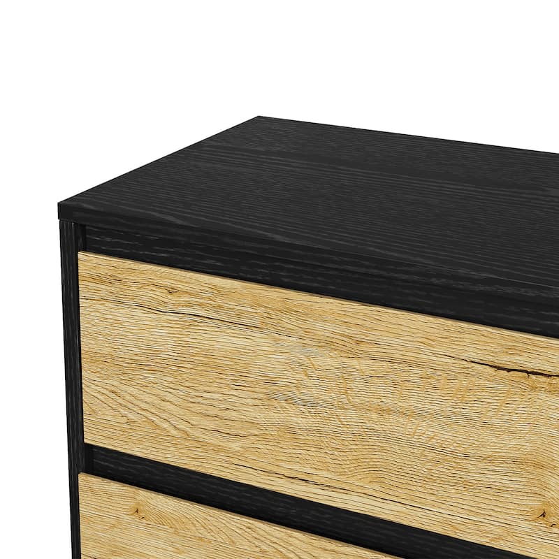Wide Nightstand with 3 Drawers