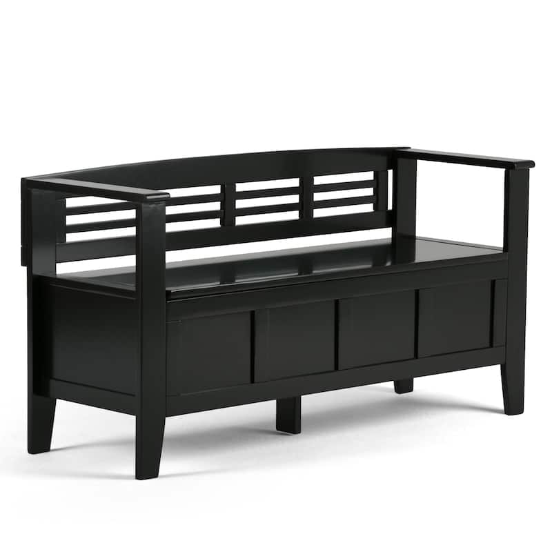 WYNDENHALL Chandler SOLID WOOD 48 inch Wide Contemporary Entryway Storage Bench - 48'' x 17'' x 25.2