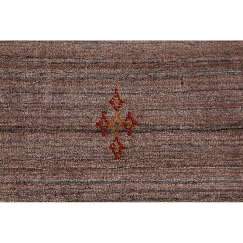 Brown Tribal Gabbeh Indian Rug Handmade Cntemporary Foyer Wool Carpet - 3'0" x 4'11"