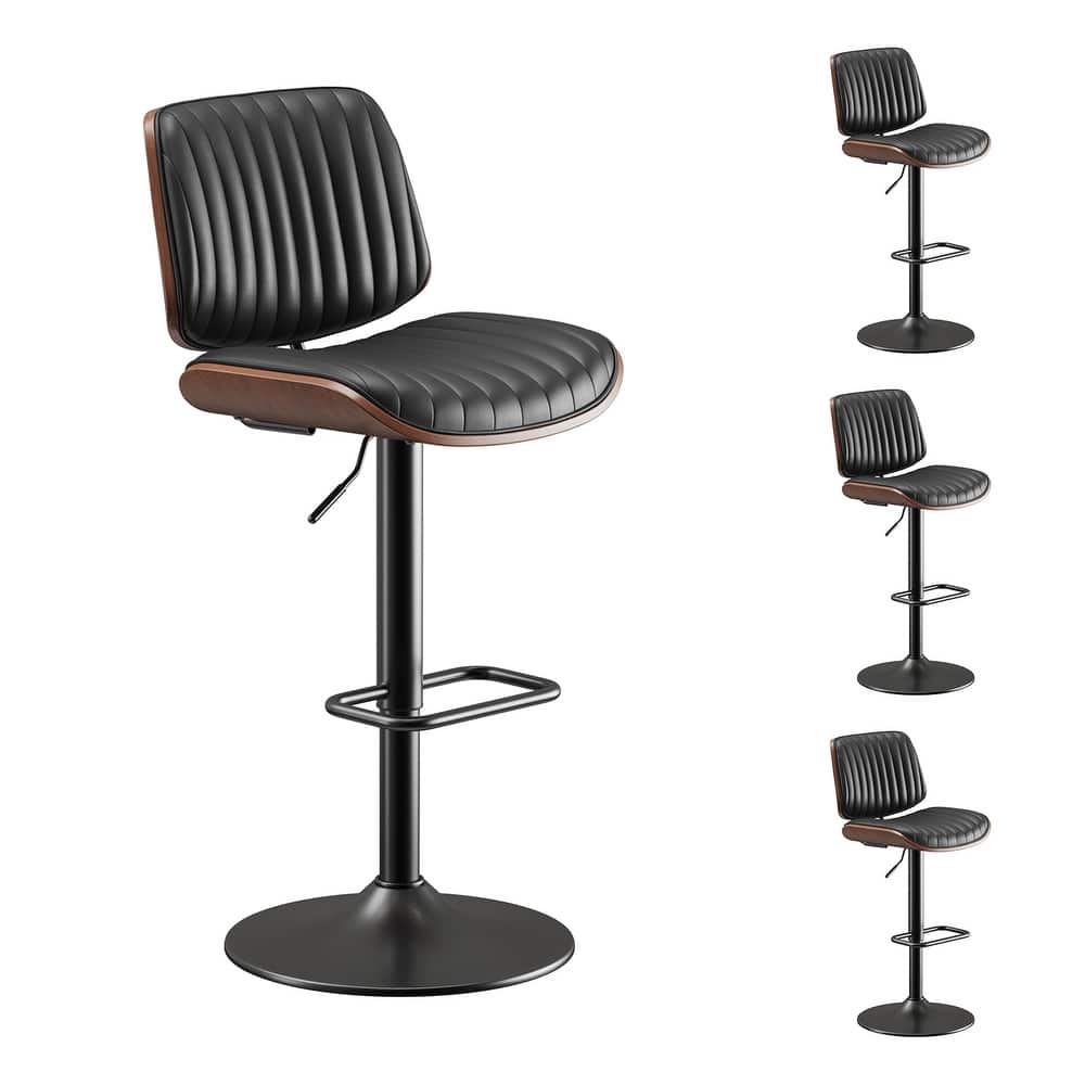 Modern Adjustable Swivel Bar Stools Leather