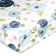 preview thumbnail 1 of 4, Sweet Jojo Designs Blush Pink Blue Boho Floral Girl Satin Fitted Crib Sheet Navy Grey Bohemian Farmhouse Shabby Chic Watercolor