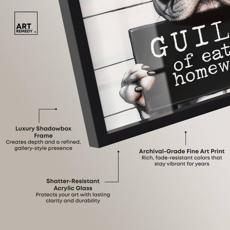 Guilty of Eating Homework Shadowbox by Art Remedy