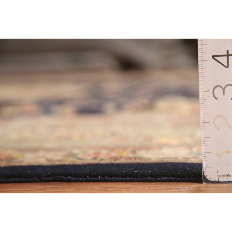 Vegetable Dye Floral Tabriz Chinese Rug Handmade Wool and Silk Carpet - 9'1" x 12'1"