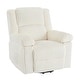 preview thumbnail 32 of 37, Corduroy Recliner Chair, Manual Recliner Sofa with Handle, Pillow Top Arms, Thick Padding, Side Pocket, 330Lbs Capacity White