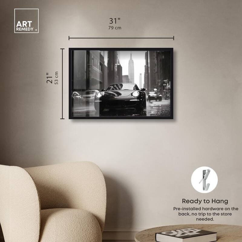 Driving in the Rain NYC Shadowbox by Art Remedy