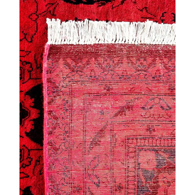 Overton Hand Knotted Wool Vintage Inspired Modern Contemporary Overdyed Pink Area Rug - 8' 0" x 10' 4"