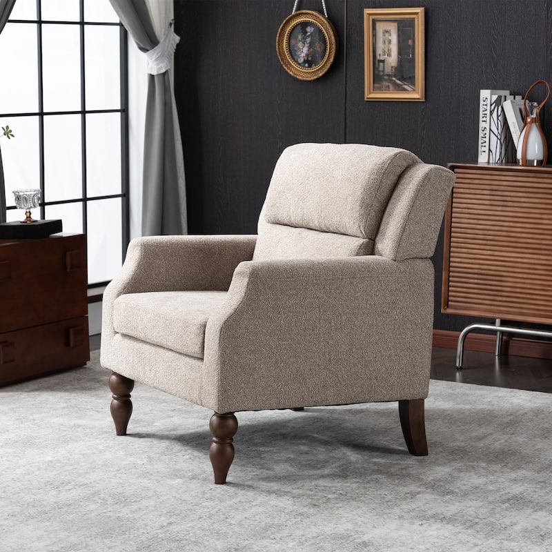 Modern Accent Chair Armchair Upholstered Boucle Fabric Single Sofa