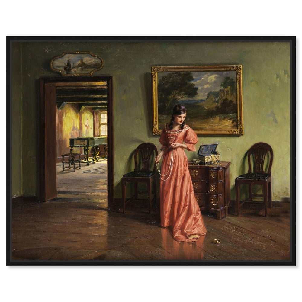 Woman and the Necklace Canvas by Art Remedy