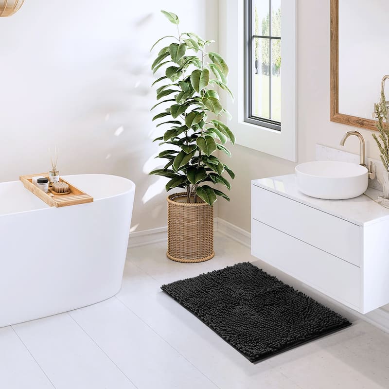 Empyrean Non-Slip Super Plush Chenille Bathroom Rugs