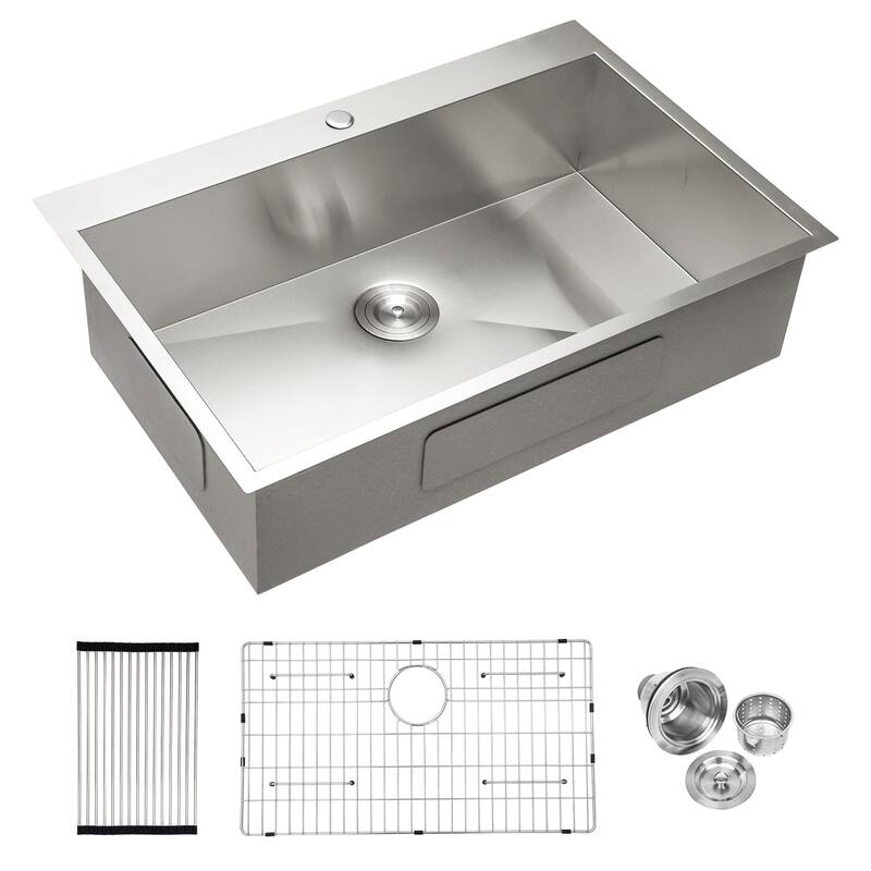 Drop-in Single Bowl Stainless Steel Kitchen Sink