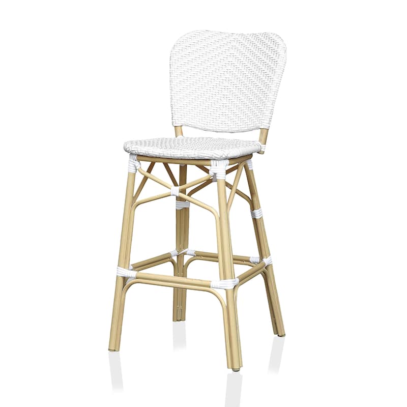 Stella Bohemian Natural Tone 30-inch Patio Bar Chairs (Set of 2) by Furniture of America - Set of 2 - White