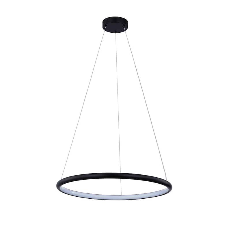 Justice Design Group Circola 25" LED Ring Pendant - Matte Black Finish