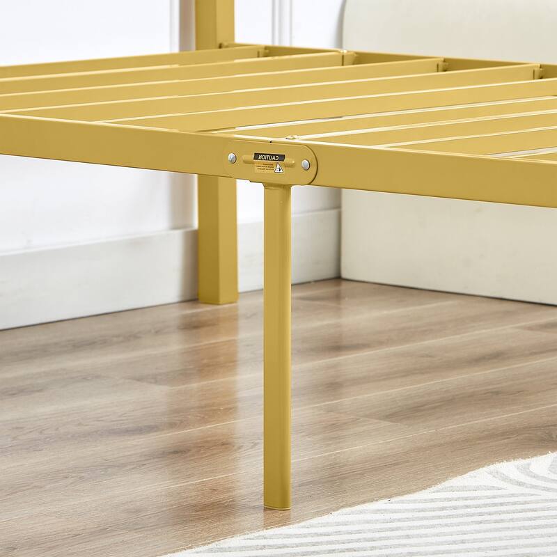 Javlergo 2-Pack Twin Size Victorian Metal Bed Frame for Kids with Headboard & Footboard No Box Spring Needed