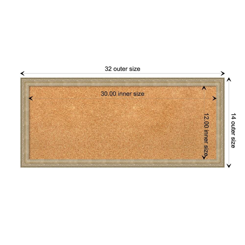 Paris Champagne Framed Natural Corkboard Bulletin Board
