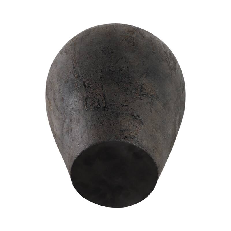 Pottery Terracotta Vase with Sculpted Rim Detail and Textured Surface