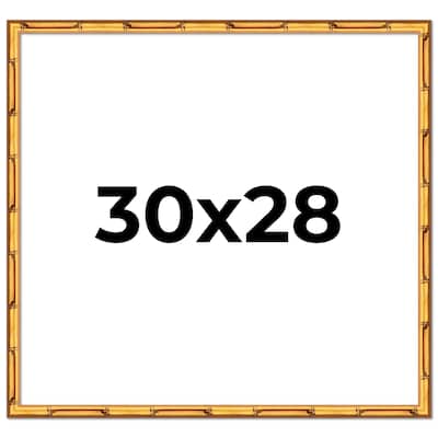 30x28 Frame Gold Bamboo Picture Frame Modern Photo Frame Includes UV Acrylic Shatter Guard Front Acid Free Foam Backing Board