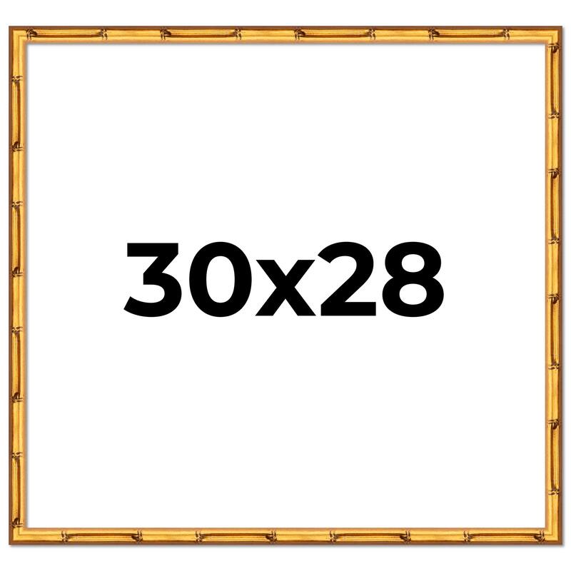 30x28 Frame Gold Bamboo Solid Wood Picture Frame | 1 Inch Moulding