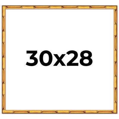 30x28 Frame Gold Bamboo Solid Wood Picture Frame | 1 Inch Moulding
